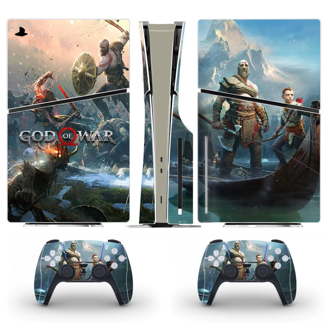 God of War Game PS5 Slim Disc Skin Sticker Decal Cover for Console and 2 Controllers New PS5 Slim Disk Skin Vinyl