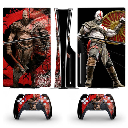 God of War Game PS5 Slim Disc Skin Sticker Decal Cover for Console and 2 Controllers New PS5 Slim Disk Skin Vinyl