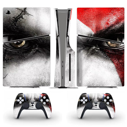 God of War Game PS5 Slim Disc Skin Sticker Decal Cover for Console and 2 Controllers New PS5 Slim Disk Skin Vinyl