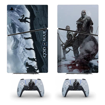 God of War Game PS5 Slim Disc Skin Sticker Decal Cover for Console and 2 Controllers New PS5 Slim Disk Skin Vinyl