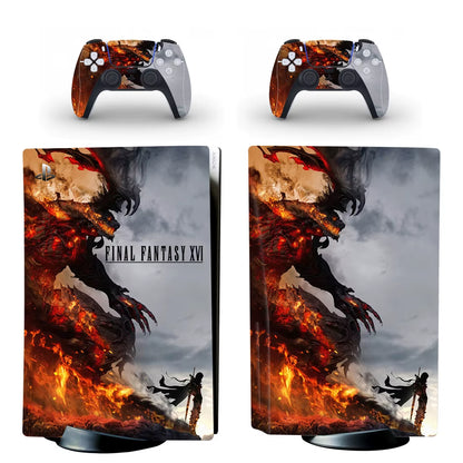 Game Final Fantasy 16 PS5 Disc Skin Sticker Decal Cover for Console & Controllers PS5 Disk Skin Sticker Vinyl