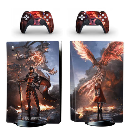 Game Final Fantasy 16 PS5 Disc Skin Sticker Decal Cover for Console & Controllers PS5 Disk Skin Sticker Vinyl